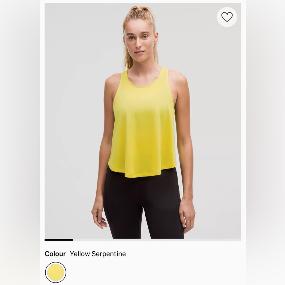 Lululemon Athletica Yellow Tank Top